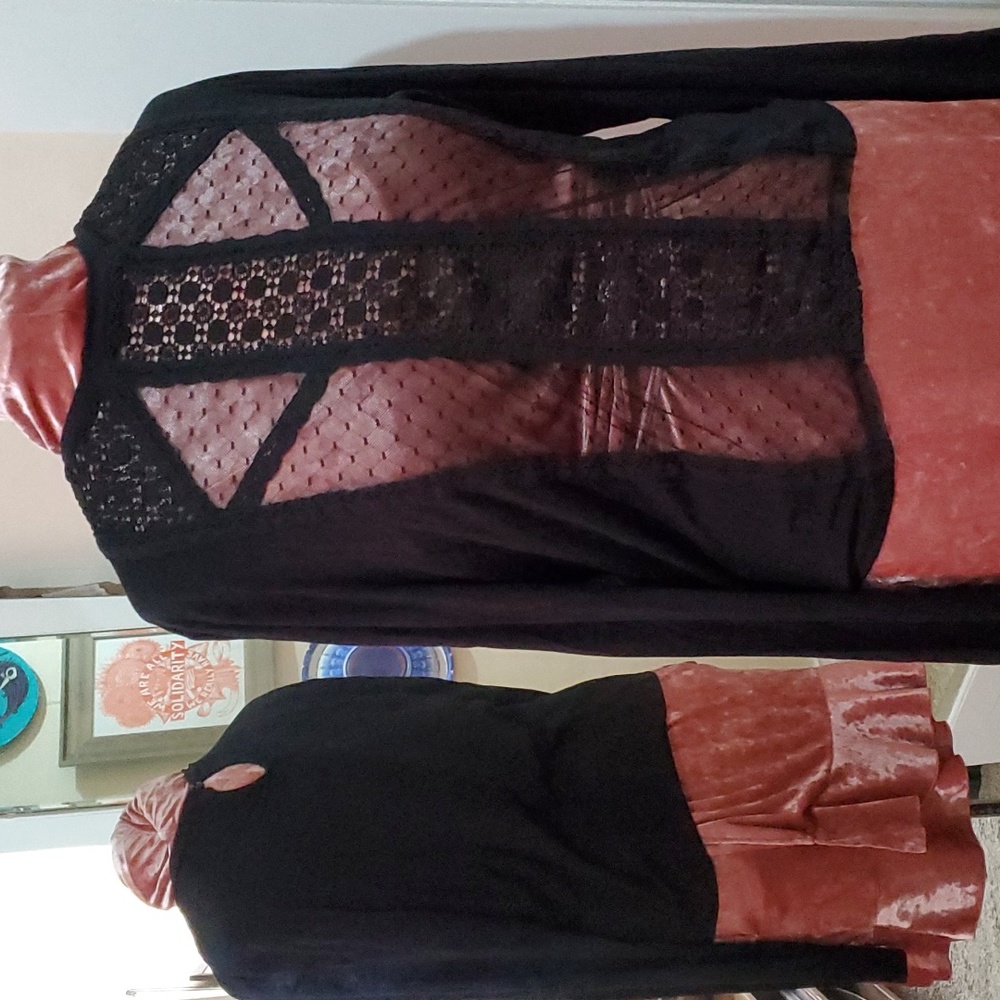 NWOT 3X sexy black lace keyhole neckline F21 plus